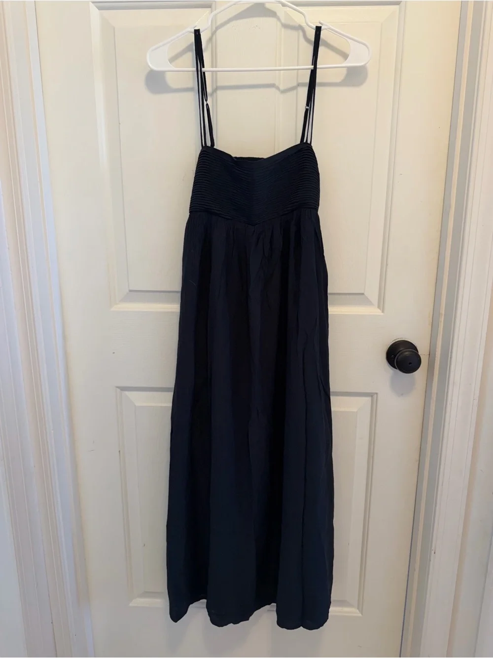 Abercrombie & Fitch Crinkle Textured Maxi Dress in Black Size Medium